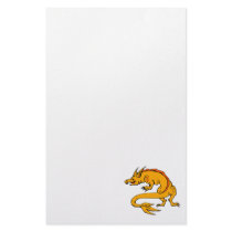 Orange Crawling Dragon Stationery Paper