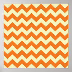 Orange Cream Citrus Chevron ZigZag Stripes Gifts Print