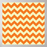 Orange Cream Citrus Chevron ZigZag Stripes Gifts Poster