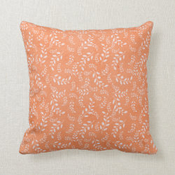 orange creme floral design pillow