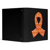 Orange Crystal Ribbon Kidney Cancer MS Leukemia Vinyl Binder