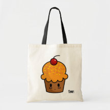 Orange Cupcake Budget Tote Canvas Bag