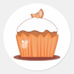 Orange Cupcake Coordinating Envelope Seals Round Sticker