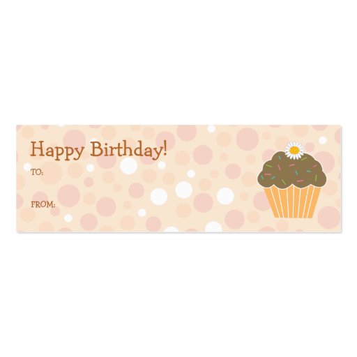 Orange Cupcake Gift Tag Business Card Templates (front side)