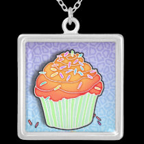 Orange Cupcake Necklace necklaces