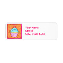 Orange Cupcake Return Address Label labels