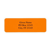 Orange Custom Return Address Label