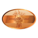 Orange Custom Wine Labels Fall Wedding Sticker