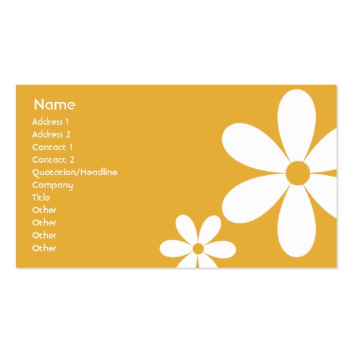 Orange Daisies - Business Business Cards (front side)