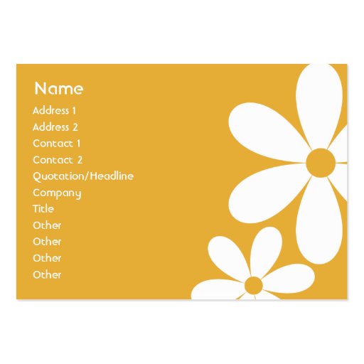 Orange Daisies - Chubby Business Card (front side)
