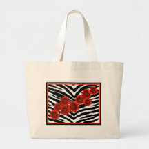 ORANGE DAISIES ON ZEBRA PRINT BAGS