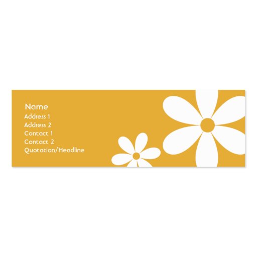 Orange Daisies - Skinny Business Card Template (front side)