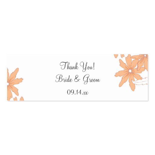 Orange Daisies Wedding Favor Tag Business Card (front side)