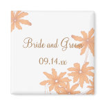 Orange Daisies Wedding Magnet
