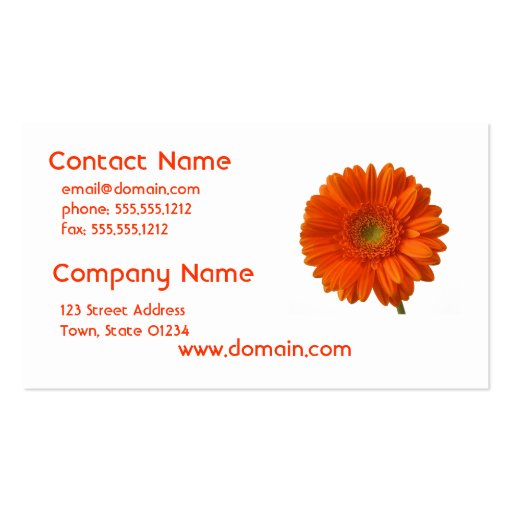 Orange Daisy Business Card (front side)
