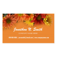 Orange daisy flower elegant business cards. business cards