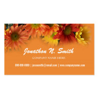 Orange daisy flower elegant full inforamtion business card template