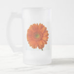 Orange Daisy Frosted Beer Mug