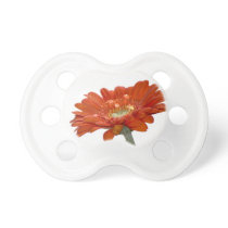 Orange Daisy Gerbera Flower Baby Pacifiers