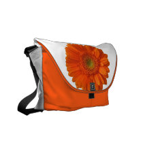 Orange Daisy Messenger Bag