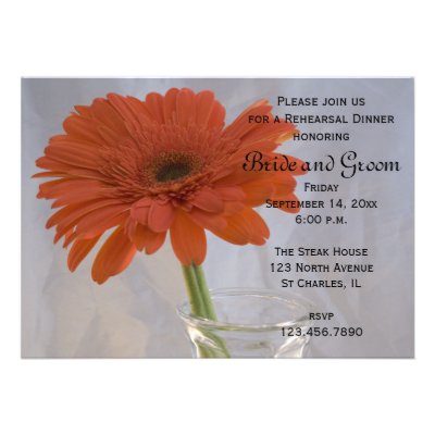 Orange Daisy Rehearsal Dinner Invitation