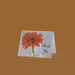 Orange Daisy Wedding Bridesmaid Thank You Card