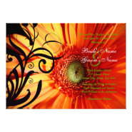 Orange Daisy Wedding Invitation