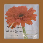 Orange Daisy Wedding Save the Date Magnet