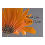 Orange Daisy Wedding Thank You Notes - Flat Personalized Invitation