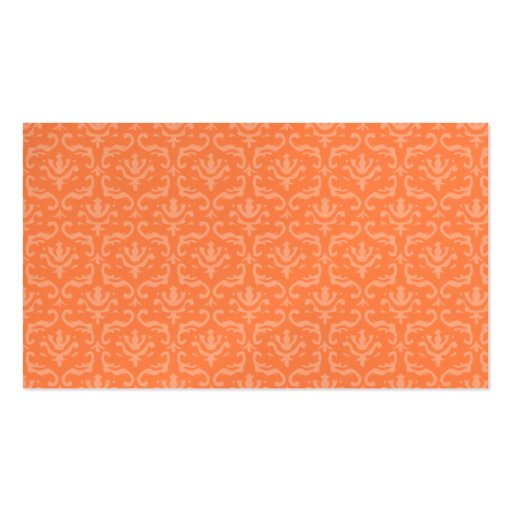 Orange Damask Business Cards (back side)