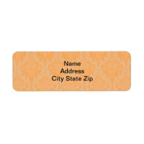 Orange Damask Custom Return Address Labels