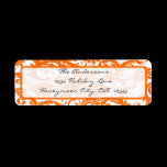 Orange Damask Swirl  Address Label