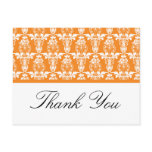 Orange Damask Thank You Postcards Orange Damask Thank You Postcards