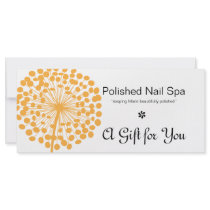 Orange Dandelion Flower Gift Certificate 2 Customized Rack Card
