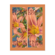 ORANGE DAYLILIES BOOKMARKS postcards