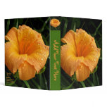 Orange Daylilly Flower 3 Ring Binders