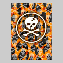 Orange Deathrock Skull posters