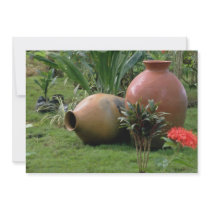 Orange Decorative clay vases flowers Invite