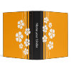 Orange Designer White Flowererd Binders binder