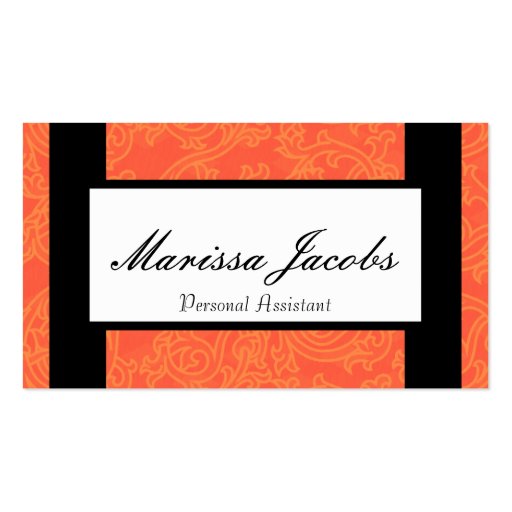 Orange Details Personal Assistant Business Card