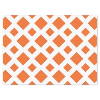 Orange Diamonds on White Tissue Paper 17" X 23" Tissue Paper