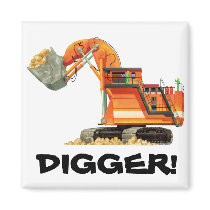 Orange Digger Fridge Magnets