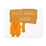 orange don't waste water postcards