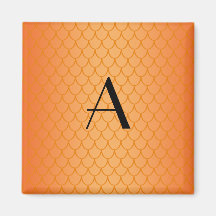 Orange dragon scales monogram magnets