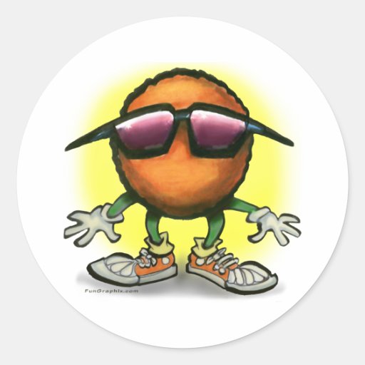 Orange Dude Classic Round Sticker Zazzle