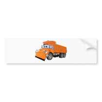 Orange Dump Truck Cartoon Bumper Sticker