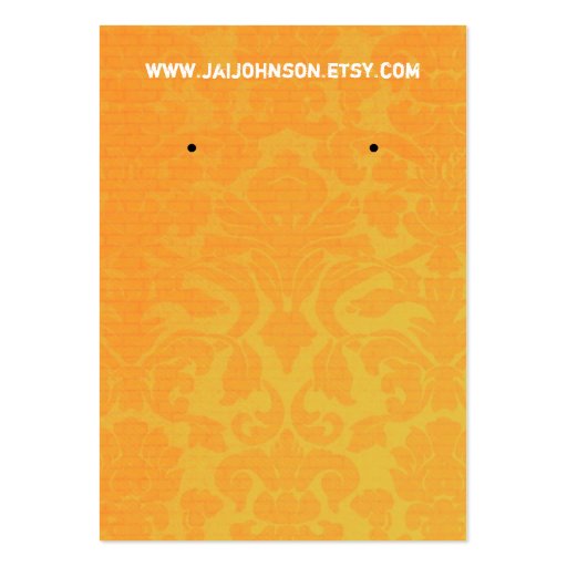 Orange Earring Cards Business Card Templates (front side)
