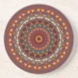 Orange Earth Kaleidoscope Mandala coaster