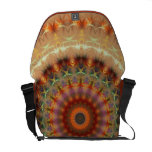 Orange Earth Kaleidoscope Mandala messenger bag