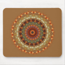 Orange Earth Kaleidoscope Mandala mousepad
